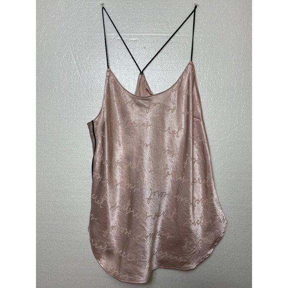 Victoria’s Secret Pink Satin Camisole Top With Black Straps‎ logo sexy girly S/P - Picture 4 of 4